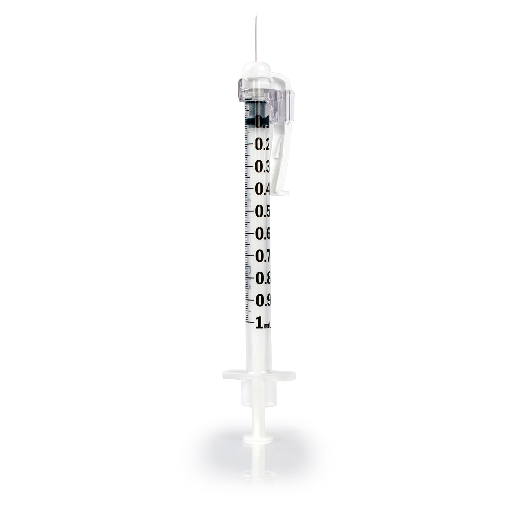 Safety Tuberculin Syringe with Needle McKesson Prevent® SG 1 mL 1/2 Inch 27 Gauge Sliding Safety Needle Regular Wall