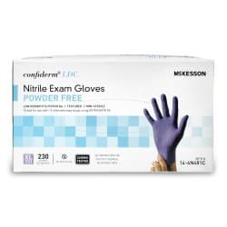 Exam Glove McKesson Confiderm® LDC X-Large 230 per Box NonSterile Nitrile Standard Cuff Length Textured Fingertips Royal Blue Chemo Tested — X-Large