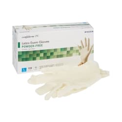 Exam Glove McKesson Confiderm® Large 100 per Box NonSterile Latex Standard Cuff Length Fully Textured Ivory Not Rated