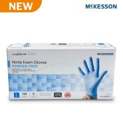 Exam Glove McKesson Confiderm® 2.8 C Large 100 per Box NonSterile Nitrile Standard Cuff Length Textured Fingertips Ocean Blue Chemo Tested / Fentanyl Tested — Large