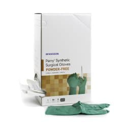 Surgical Glove McKesson Perry® Performance Plus Size 5.5 50 Pairs per Box Sterile Polychloroprene Standard Cuff Length Smooth Dark Green Chemo Tested