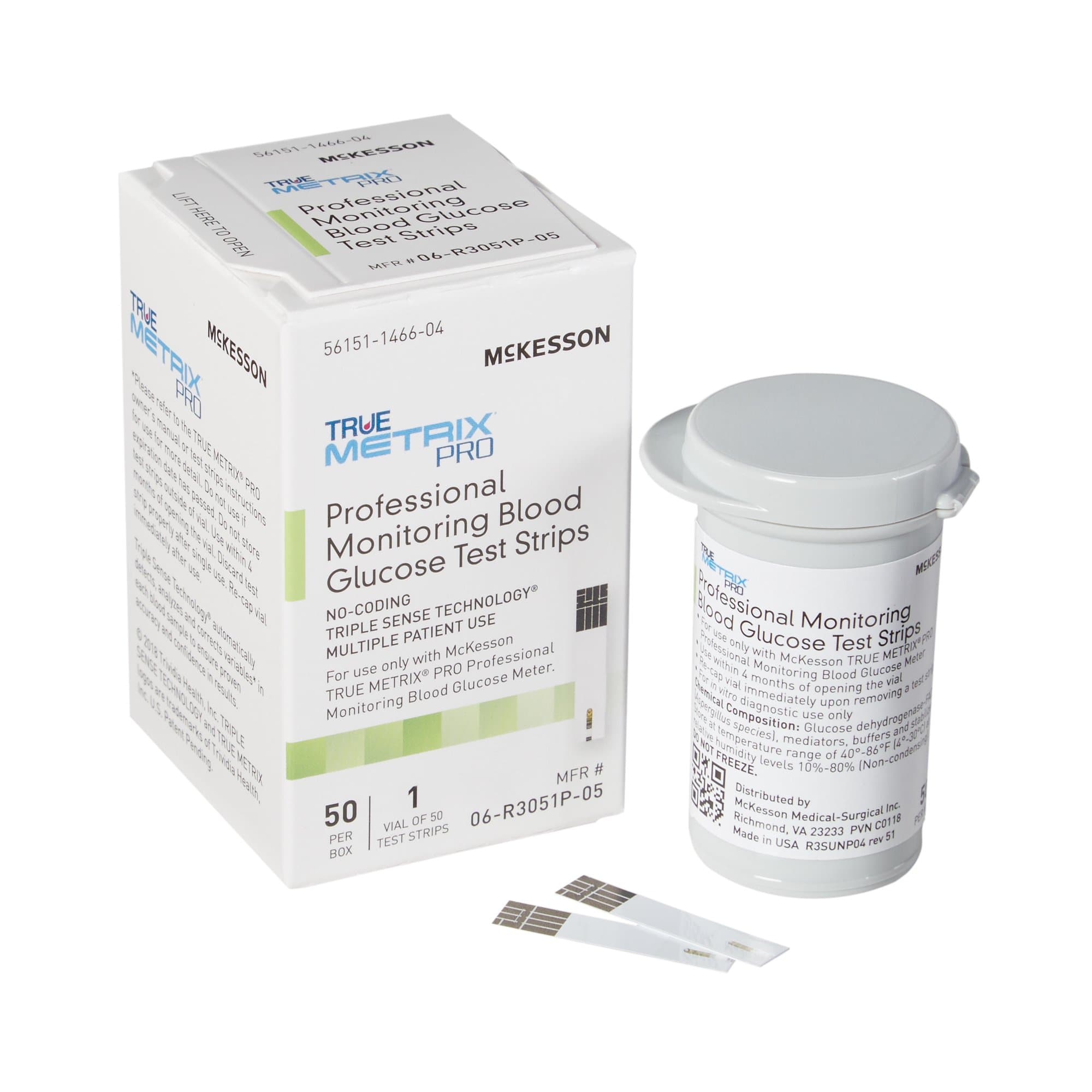 Blood Glucose Test Strips McKesson TRUE METRIX® PRO 50 Strips per Pack For McKesson TRUE METRIX® PRO Professional Monitoring Blood Glucose Meter