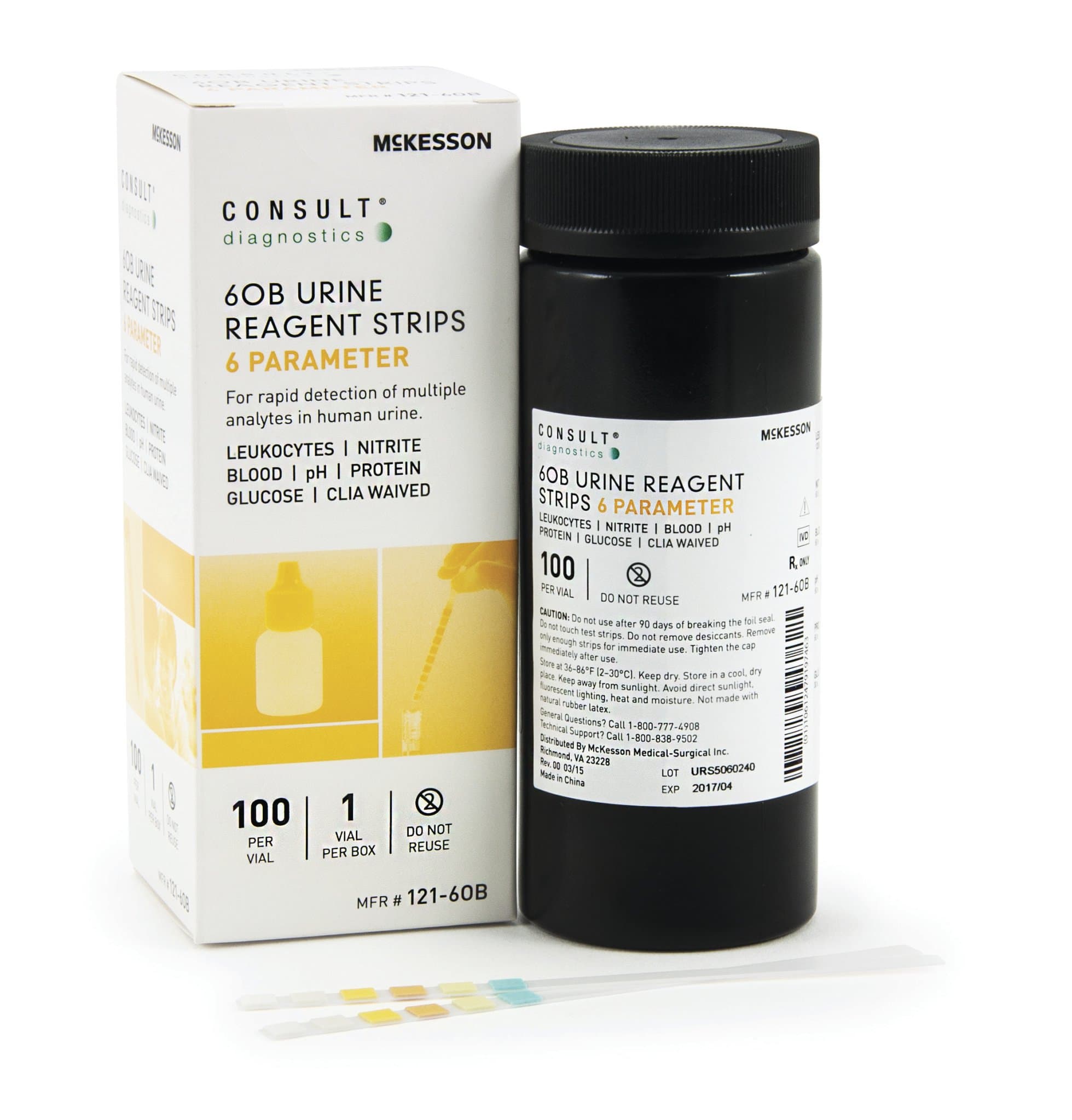 Urinalysis Reagent McKesson Consult™ Blood, Glucose, Leukocytes, Nitrite, pH, Protein For McKesson CONSULT 120 Ultra Urine Analyzer (MFR # 121-120)
