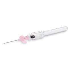 Peripheral IV Catheter McKesson 20 Gauge 1 Inch Polyurethane Winged Hub Non Blood Control Push Button Safety